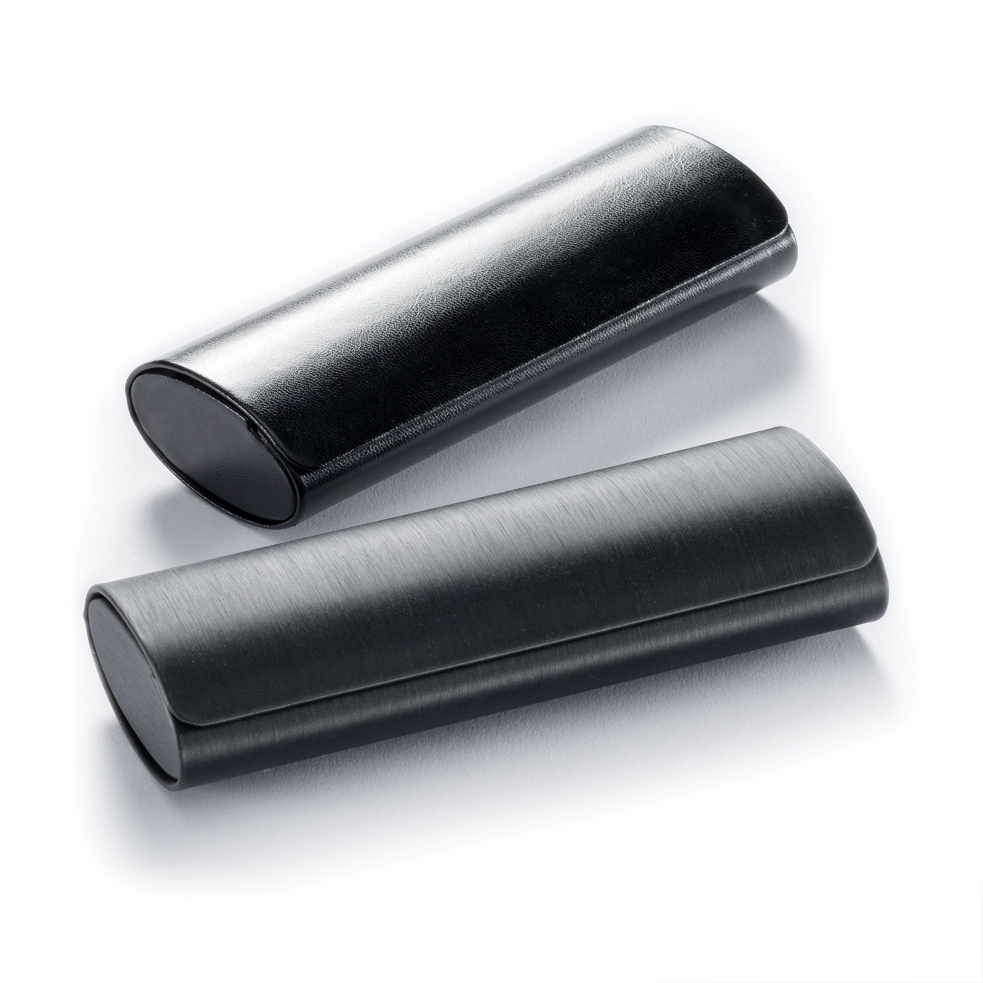 FEFI Brillenetui Klassisches Hardcase Brillenetui im Leder- oder Seiden Look, Set aus 1 Etui + hochwertigem Mikrofasertuch