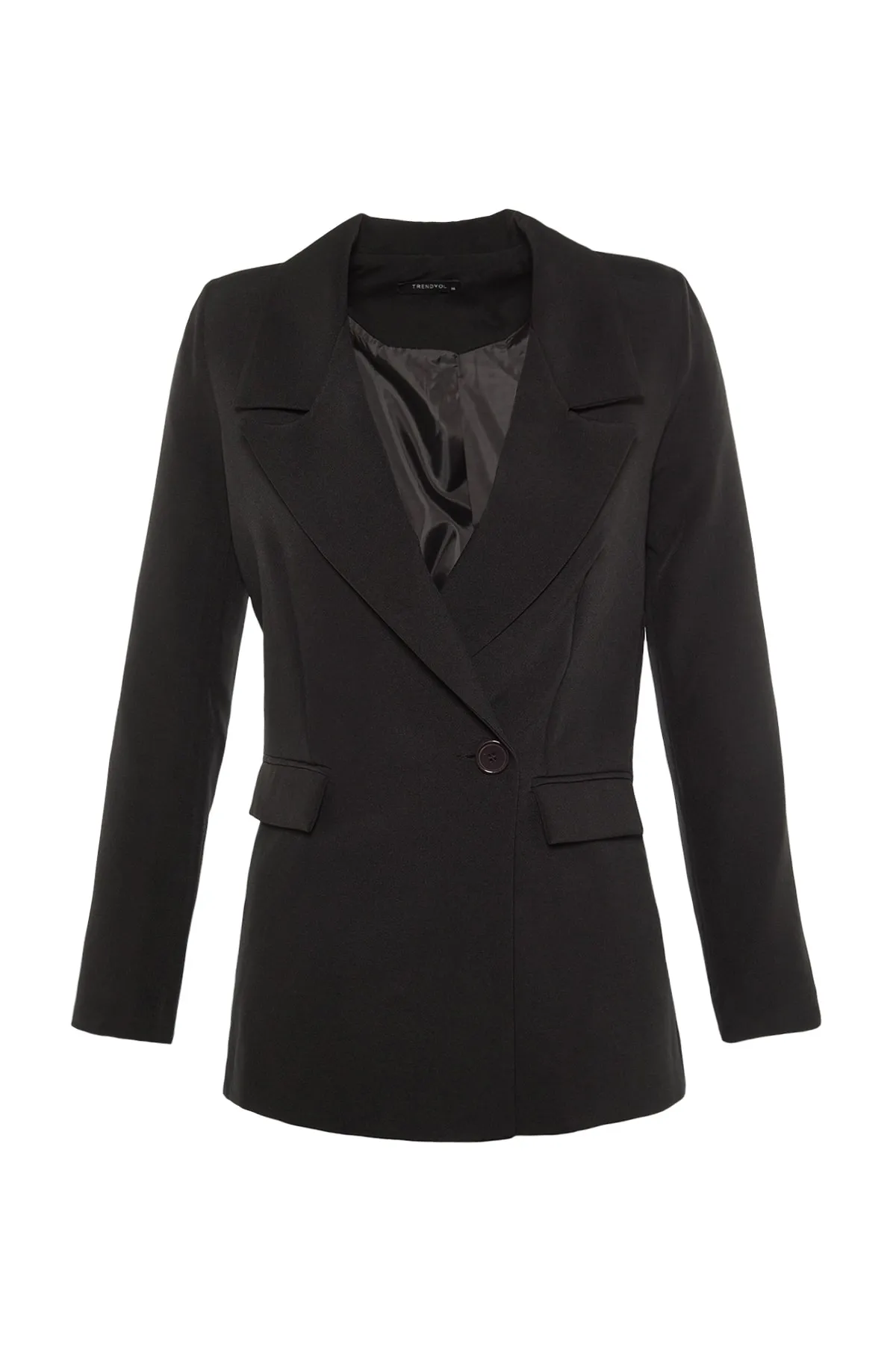 Trendyol Collection  Schwarzer, normal gefütterter, zweireihiger, gewebter Blazer mit Verschluss TWOSS20CE0059