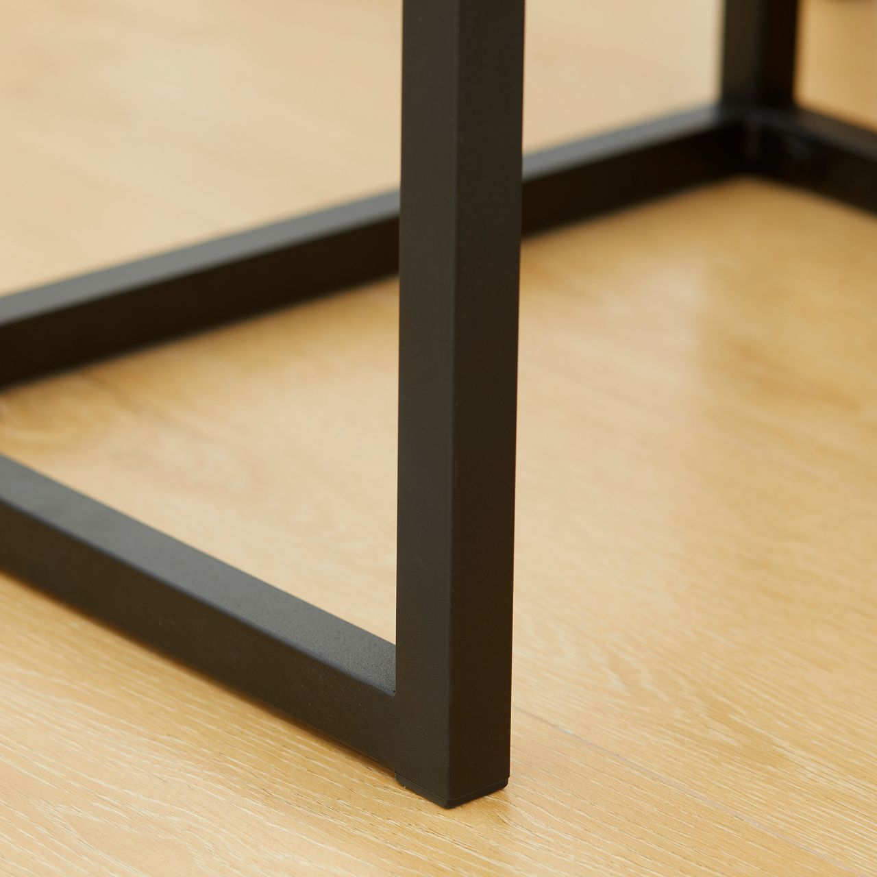 HOMCOM Konsolentisch, Flurtisch mit Schrank, Sofatisch im Industriedesign Natur