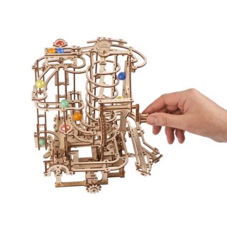 Mechanischer Modellbausatz Murmelbahn mit Spiralaufzug