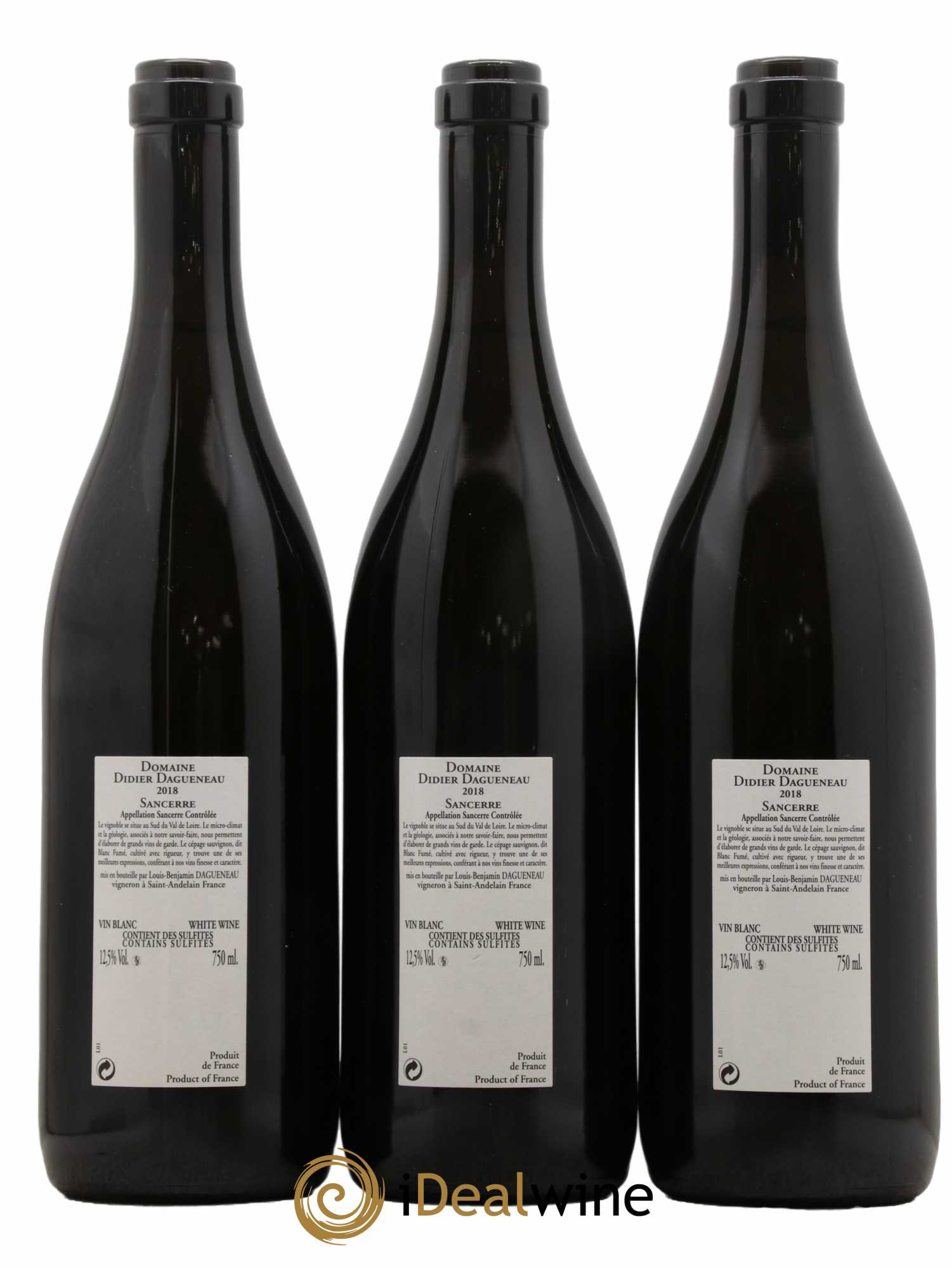 Sancerre En Chailloux Dagueneau  2018 - Lot de 3 Bouteilles