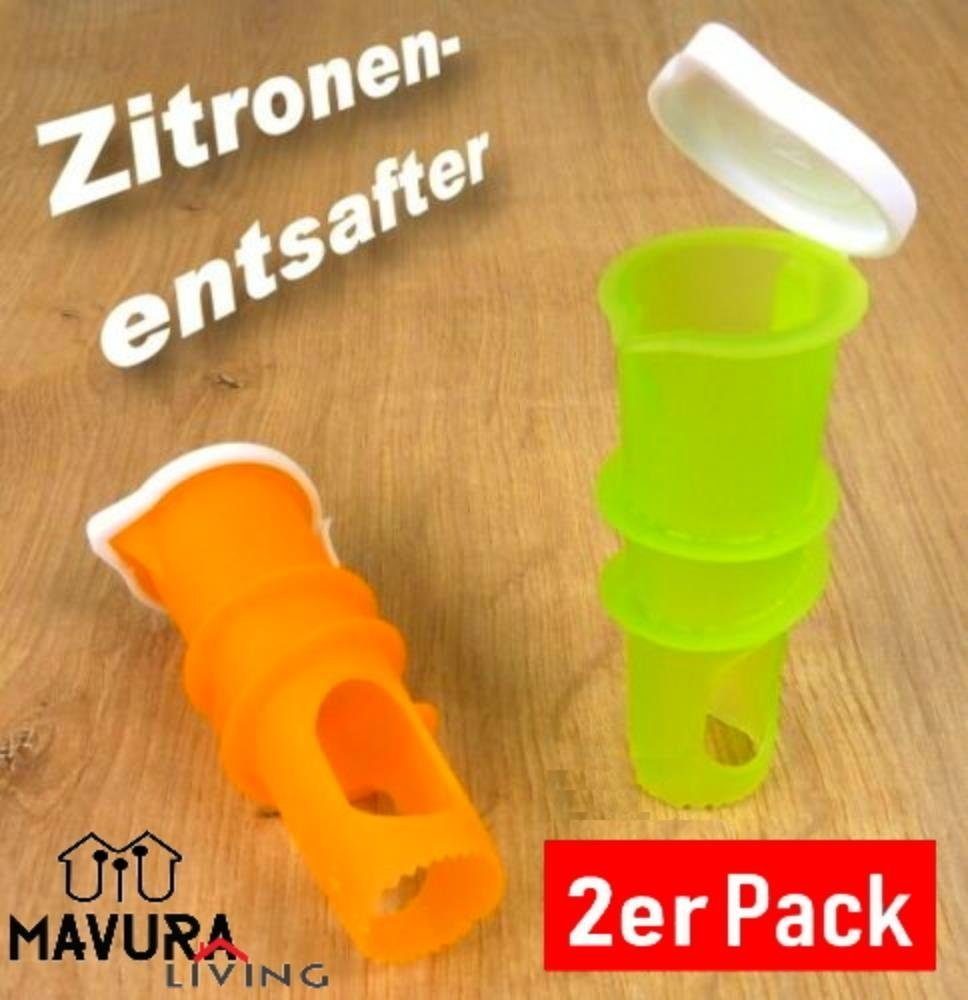 MAVURA Zitruspresse Fruchtentsafter Zitronenentsafter Zitruspresse Orangenentsafter, Zitronen-Presse Orangen Zitronen Ausgießer Entsafter [2er Set]