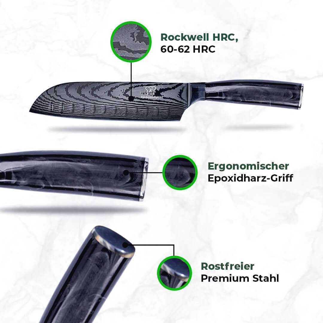 Küchenkompane Messer-Set Messerset mit magnetischem Messerblock - 8-teiliges Küchenmesser Set (2-tlg)