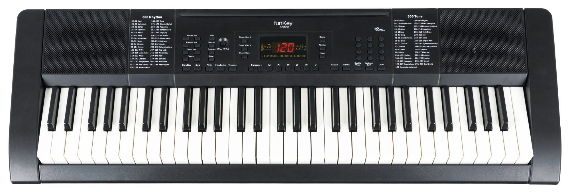 FunKey Home Keyboard 61 Edition (300 Sounds, 300 Rhythmen), (Schüler-Set, inkl. Keyboardschule), mit Begleitautomatik und intelligente Lernfunktion