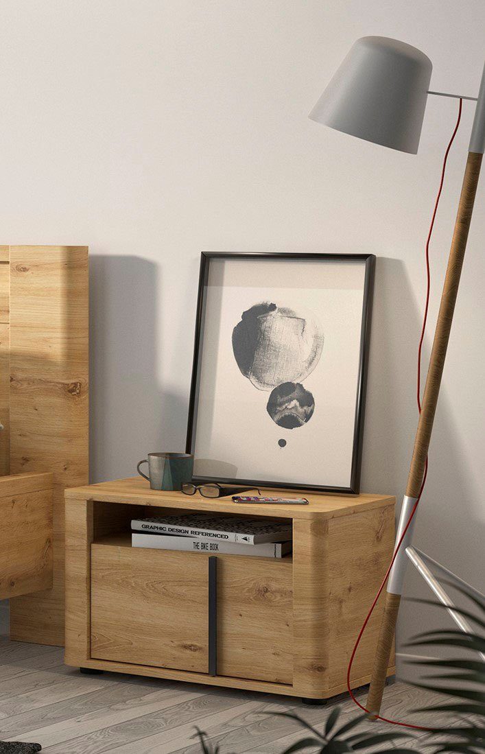 Gami Schlafzimmer-Set Confidence, (4-St., Bett, 2x Nachttisch und Kommode), aus Kiefernholz, mit Bett, 2x Nachttisch und Kommode