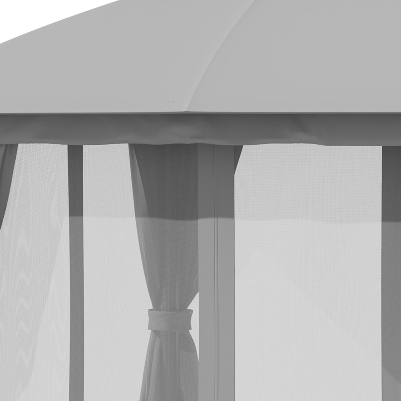 Outsunny Gartenpavillon Pavillon 3 x 3 m mit Doppeldach mit Moskitonetz Alu