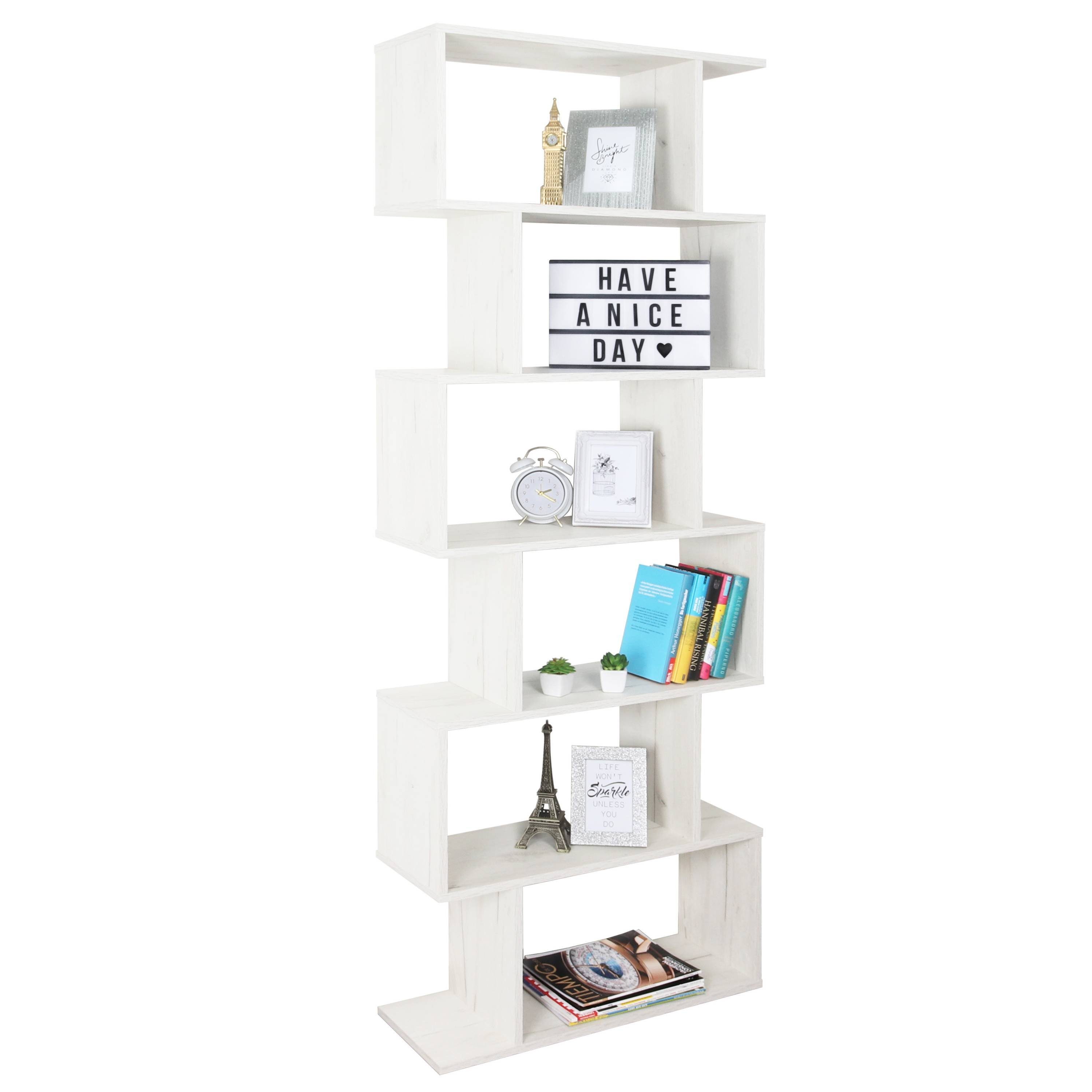 RICOO Raumteilerregal WM070-EP, hohes Regal schmal, Raumteiler Bücherregal Standregal