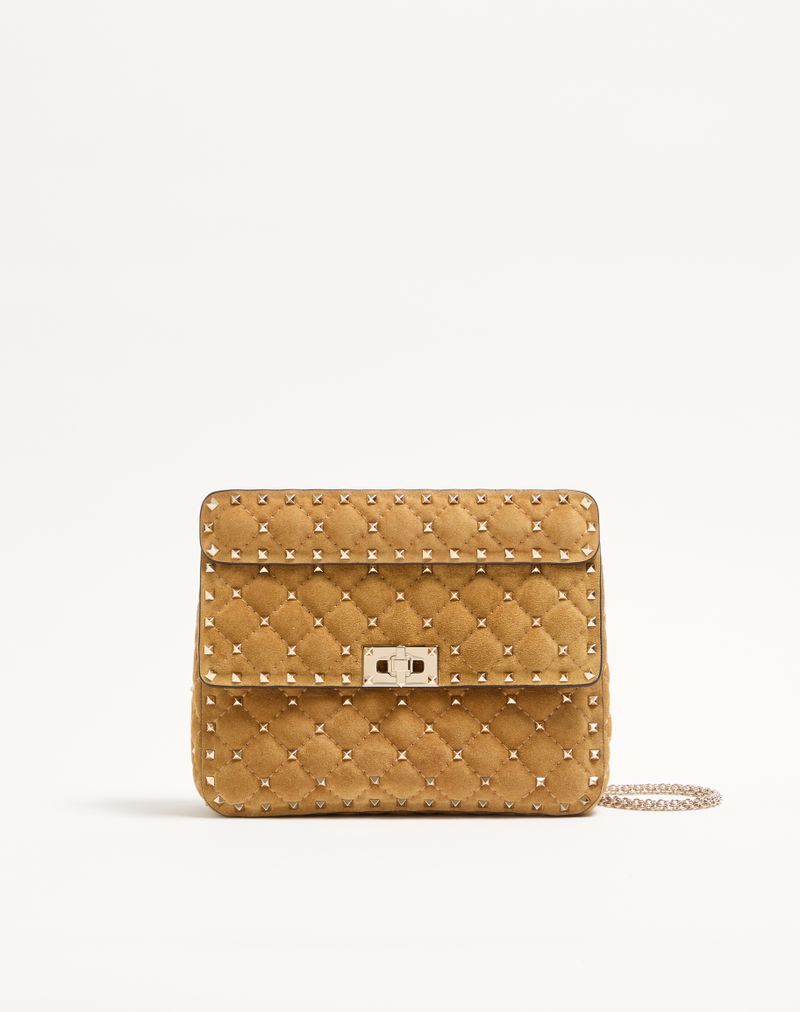 Valentino Garavani Bolsa Rockstud Spike Média Camurça