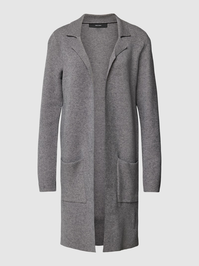 Longcardigan mit aufgesetzten Taschen Modell 'TASTY' in mittelgrau