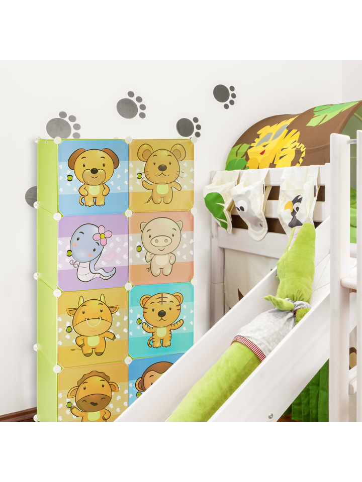 relaxdays Kinderregal Stecksystem in Bunt günstig kaufen onesize