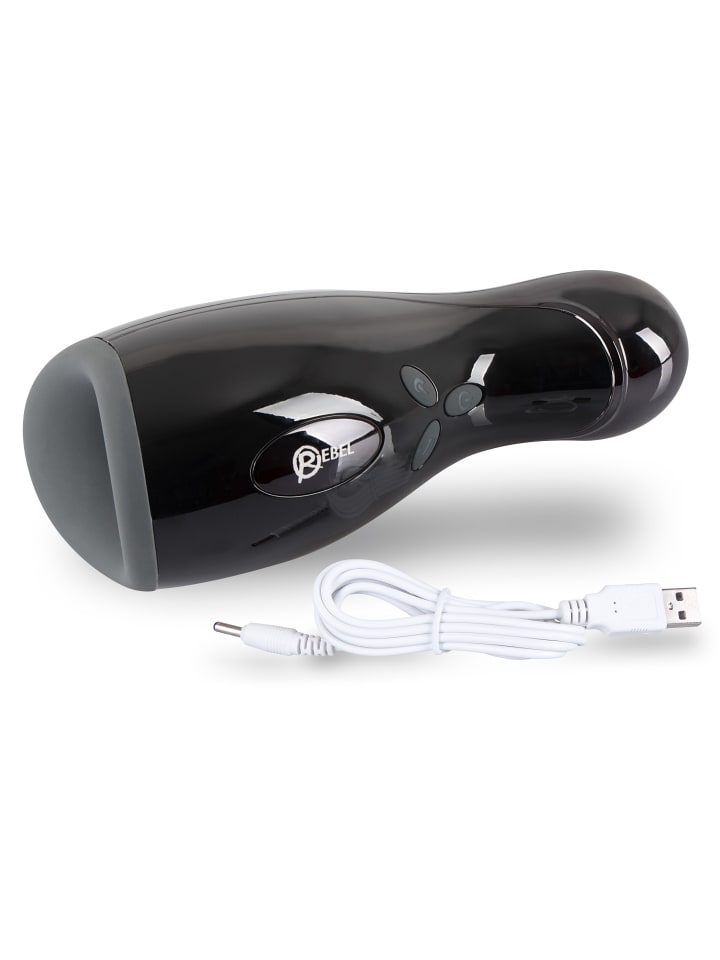 Rebel Masturbator mit Vibration und Heizfunktion Rebel Masturbator in schwarz günstig kaufen 20 cm