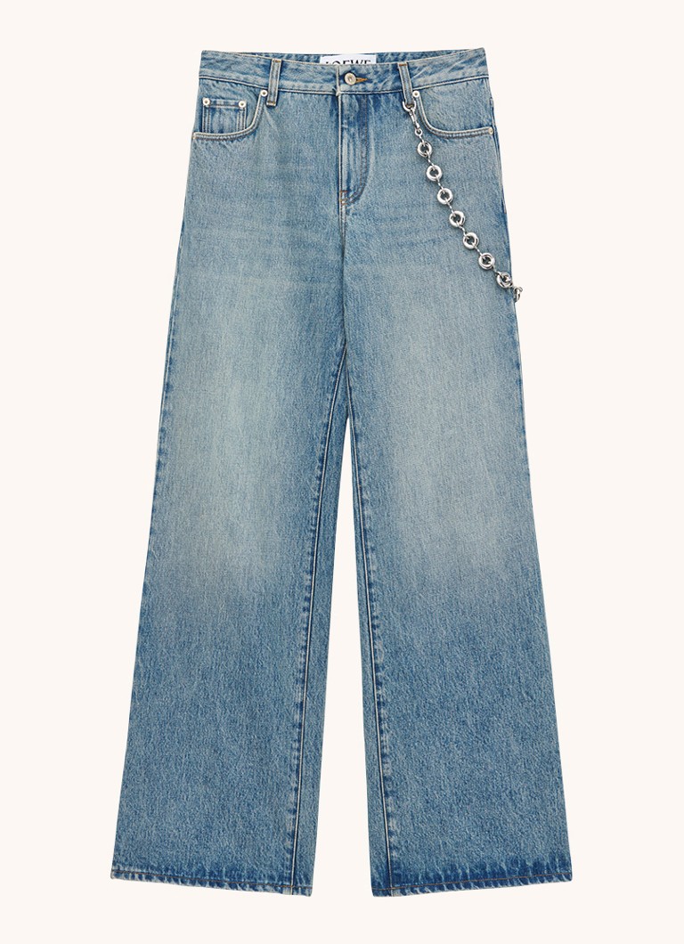 Jean LOEWE taille mi-haute, jambes larges, délavage moyen