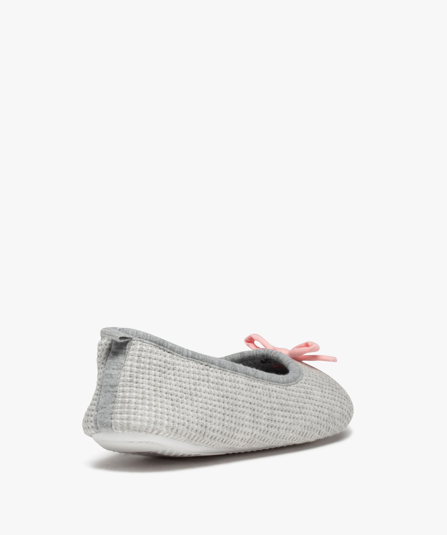 Chaussons femme ballerines unies en nid d’abeille gris | GEMO