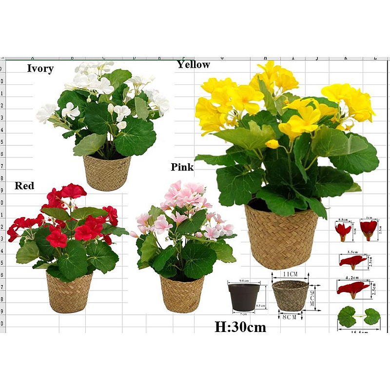 Home Pelargonia 25 cm hengende kunstig