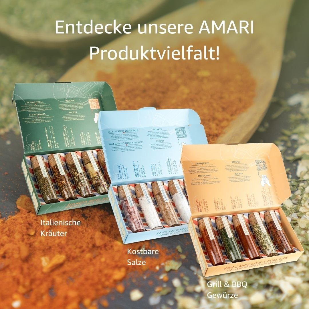 Amari Gewürzkarussell AMARI ® Gewürze Set – 5 erlesene Gewürze - BBQ, Italia, Salze