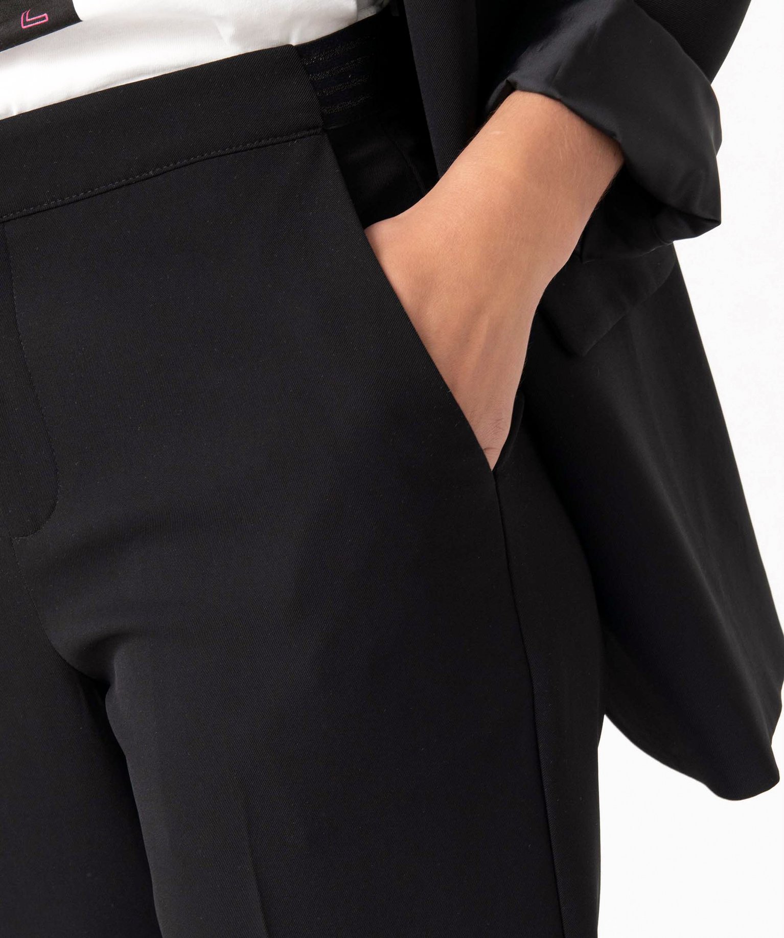 Pantalon de costume femme coupe droite noir | GEMO