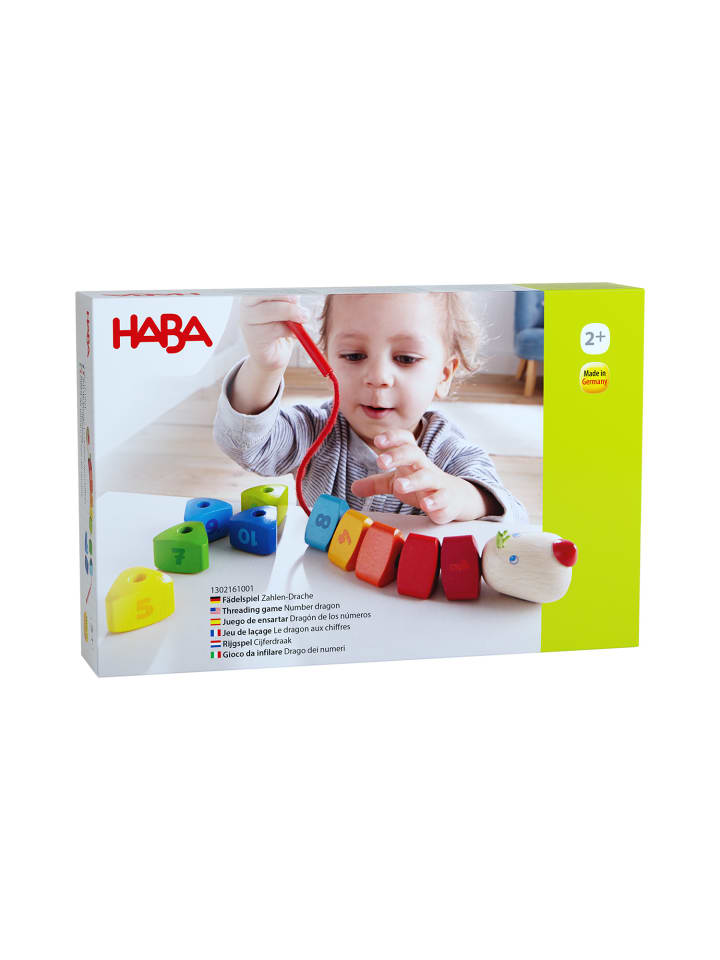 Haba Spiel Fädelspielzeug Zahlen-Drache in mehrfarbig günstig kaufen onesize