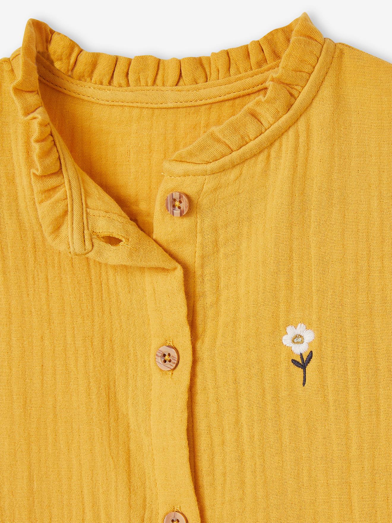 Vertbaudet Mädchen Kleid mit 3/4-Ärmeln - pfirsich