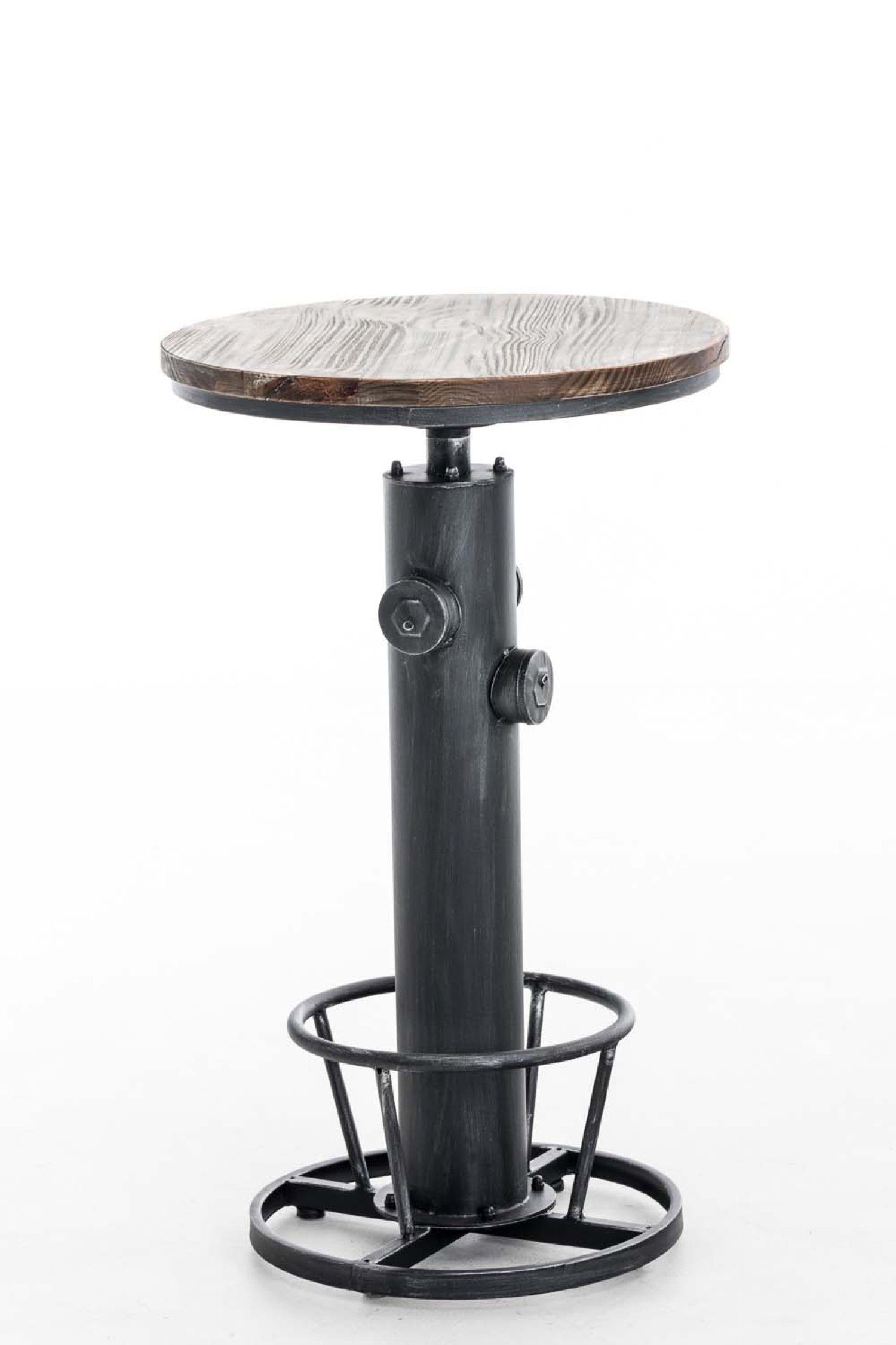 TPFLiving Stehtisch Ruhne - Bartisch für Küche, Esszimmer, Wohnzimmer, Balkon, Terrasse (Bistrotisch mit Kiefernholz-Tischplatte - Durchmesser: 60 cm, 1-St., Höhenverstellbarer Stehtisch mit Stahlgestell), Maße (BxLxH): 60 x 60 x 100cm - Gewicht 15 k