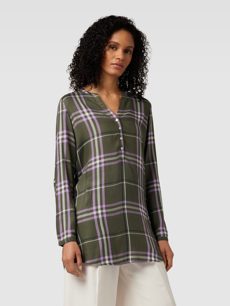 Bluse mit Tunikakragen in schilf