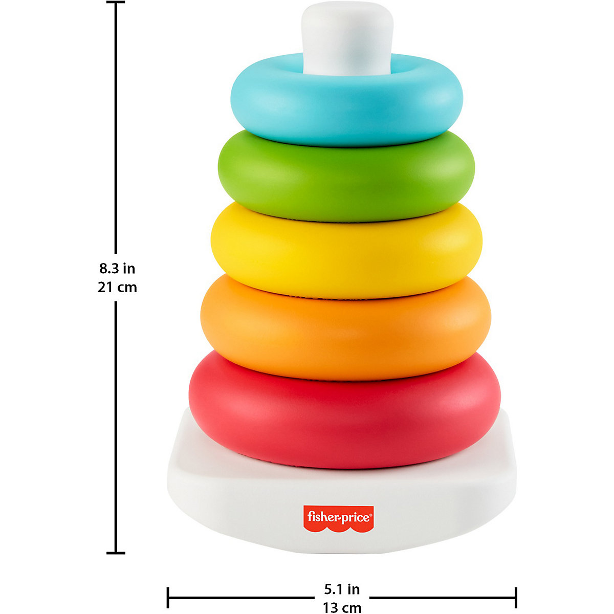 Fisher-Price Eco Farbring Pyramide, Stapelspiel, 100% Bio-Kunststoff