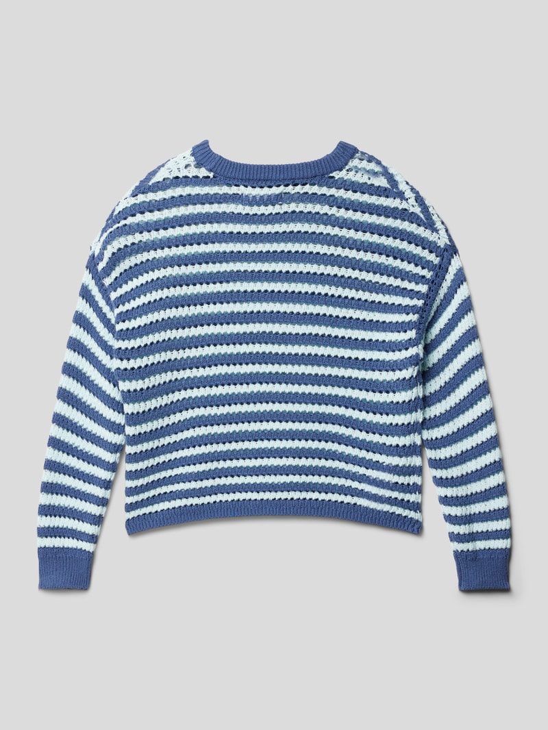 Strickpullover mit Streifenmuster Modell 'bob' in bleu
