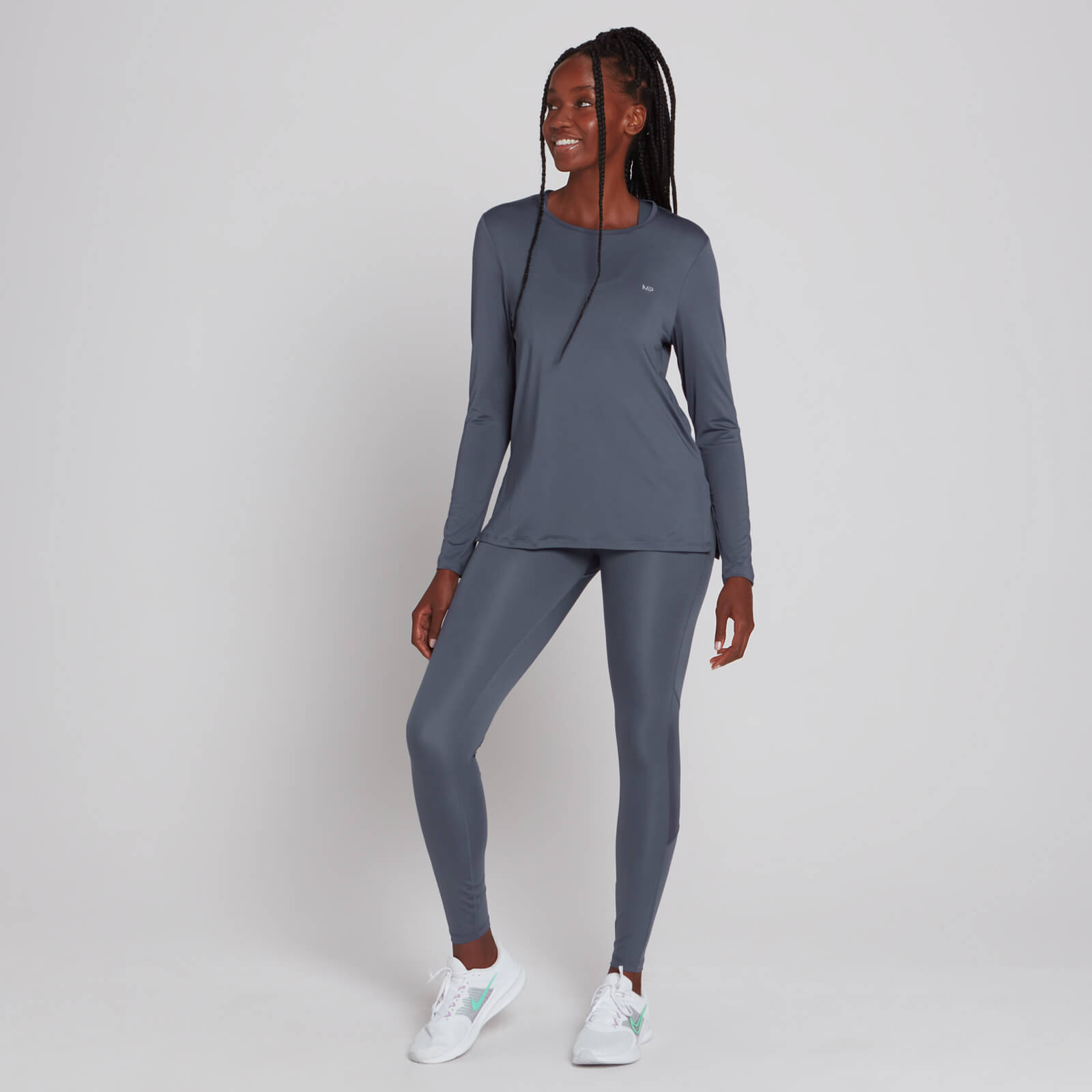 T-shirt à manches longues MP Velocity pour femmes – Bleu ombragé