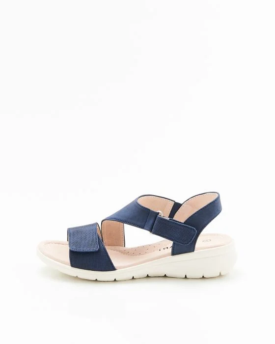 Sandales compensées aspect nubuck