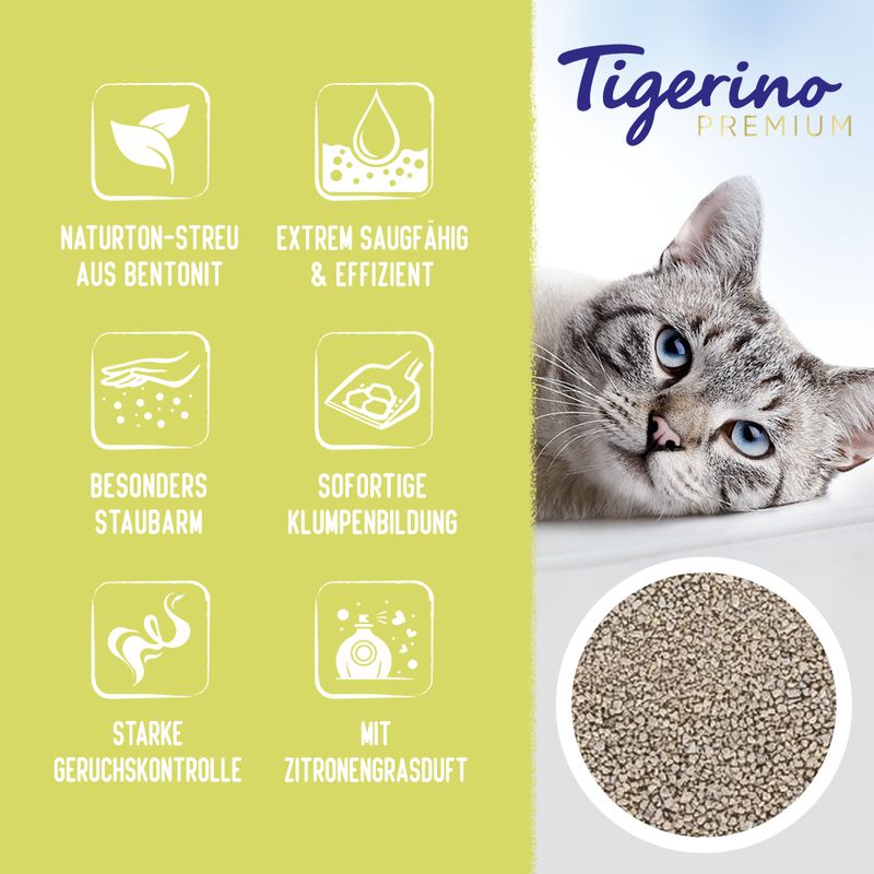 Tigerino Premium Katzenstreu – Zitronengrasduft