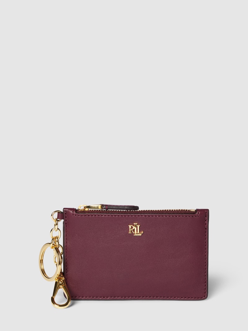 Kartenetui mit Label-Applikation Modell 'ZIP' in bordeaux rot