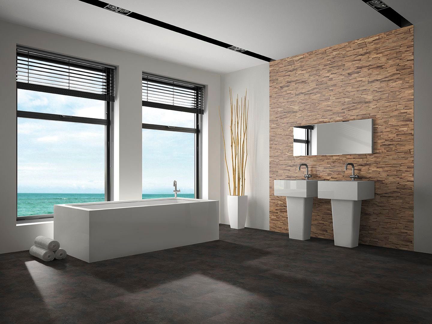 Wandpaneel Indo Echtholzpaneel Beachwood, BxL: 15x61 cm, 0,106 qm, (Packung, 10-tlg) schallreduzierende Wandverkleidung mit 3D-Effekt