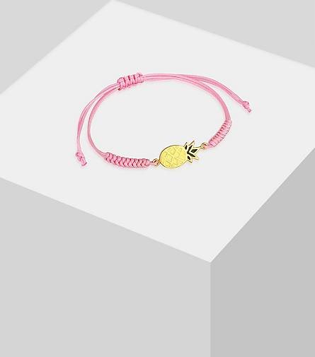 Elli Armband Kinder Ananas Bunt Nylon verstellbar 925 Silber