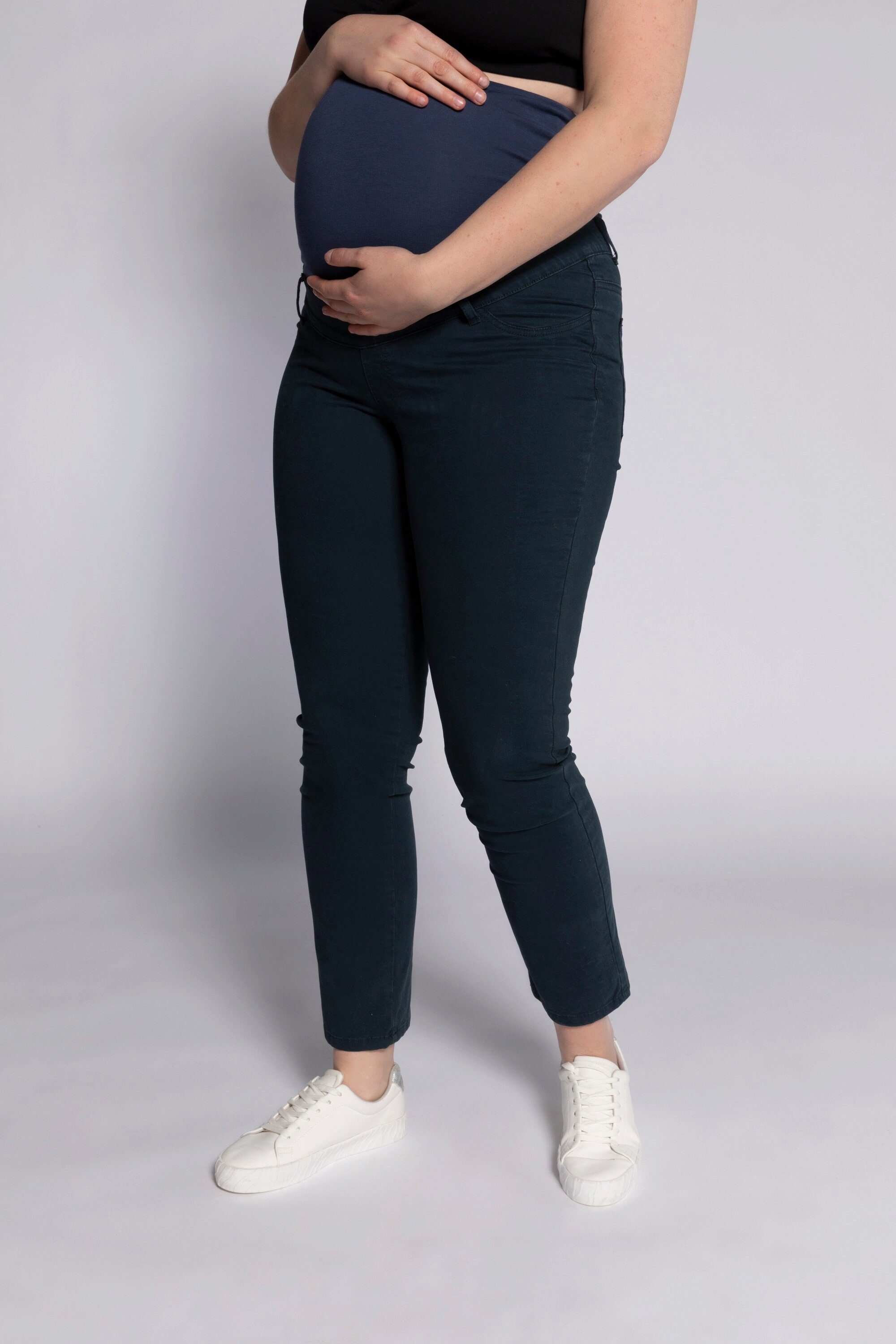 Ulla Popken Stretch-Umstandshose Bellieva-Jeggings schmale Passform Biobaumwolle