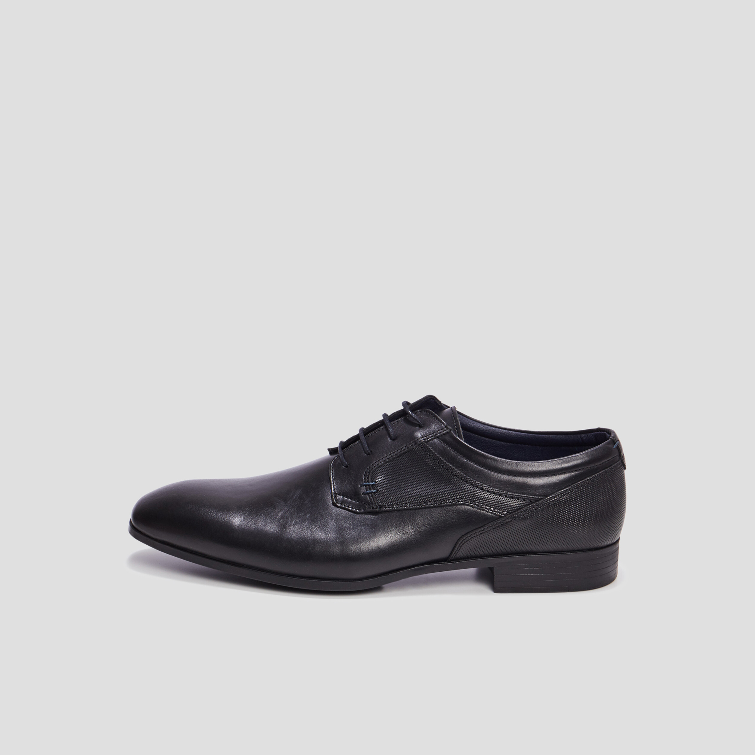 Derbies à lacets en cuir noir homme | La Halle