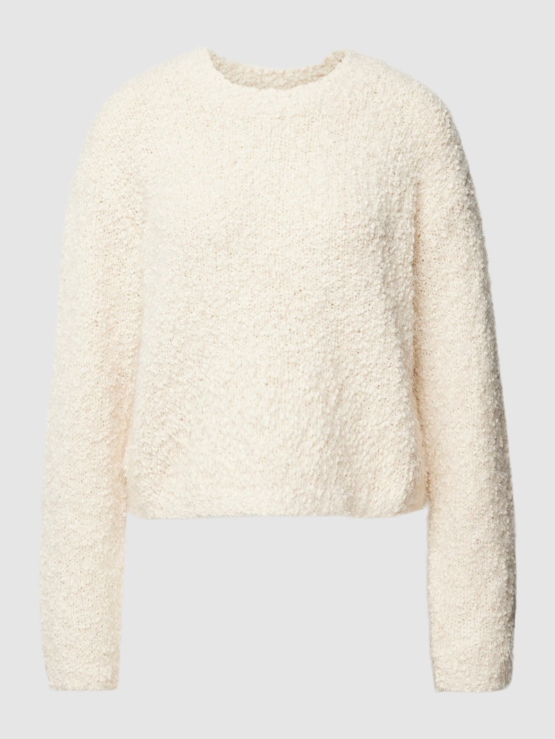 Strickpullover mit Strukturmuster Modell 'SASSY' in offwhite