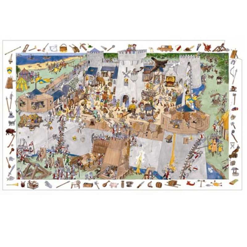 Puzzle observation Château fort 100 pièces Djeco