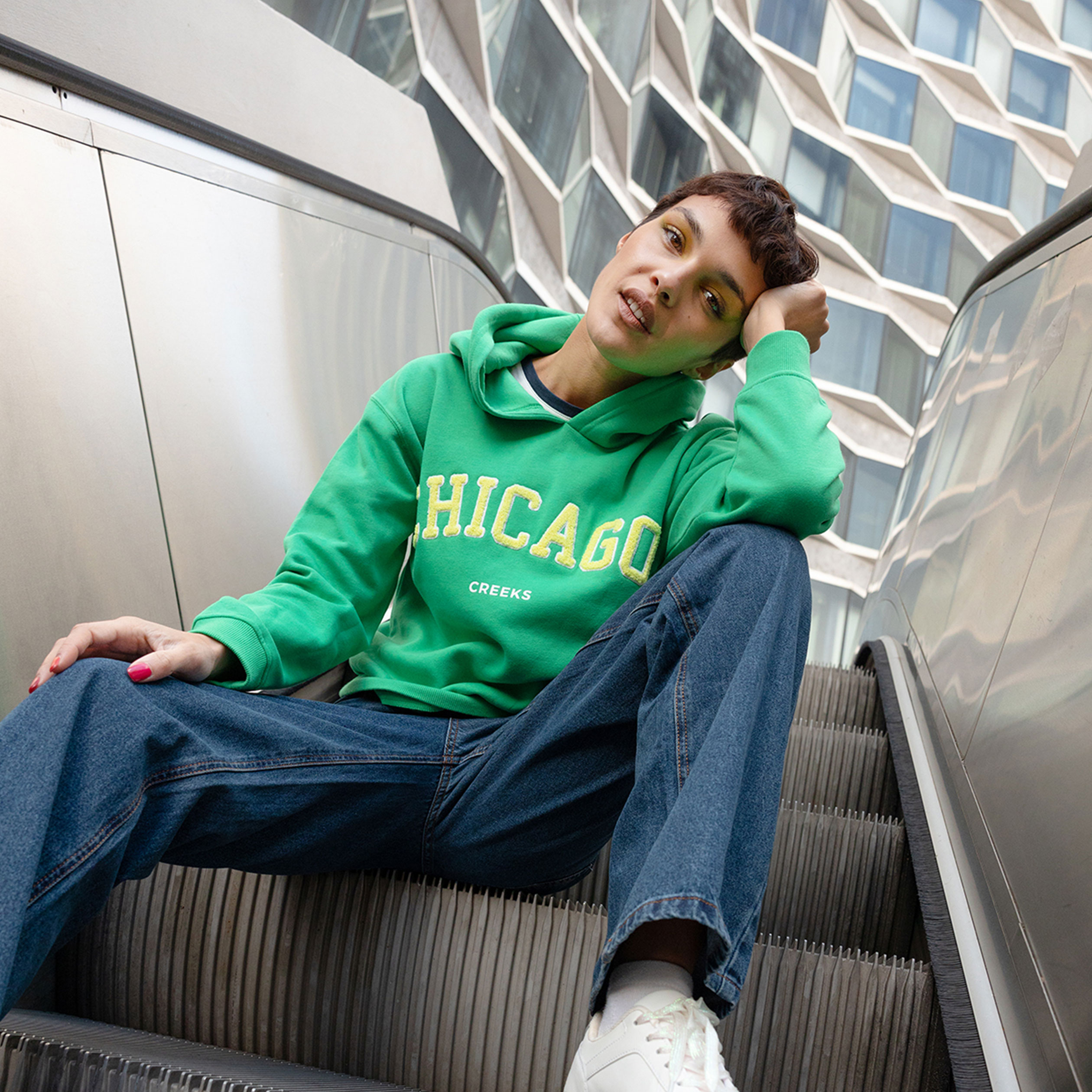 Sweat à capuche hoodie Creeks vert menthe femme | La Halle