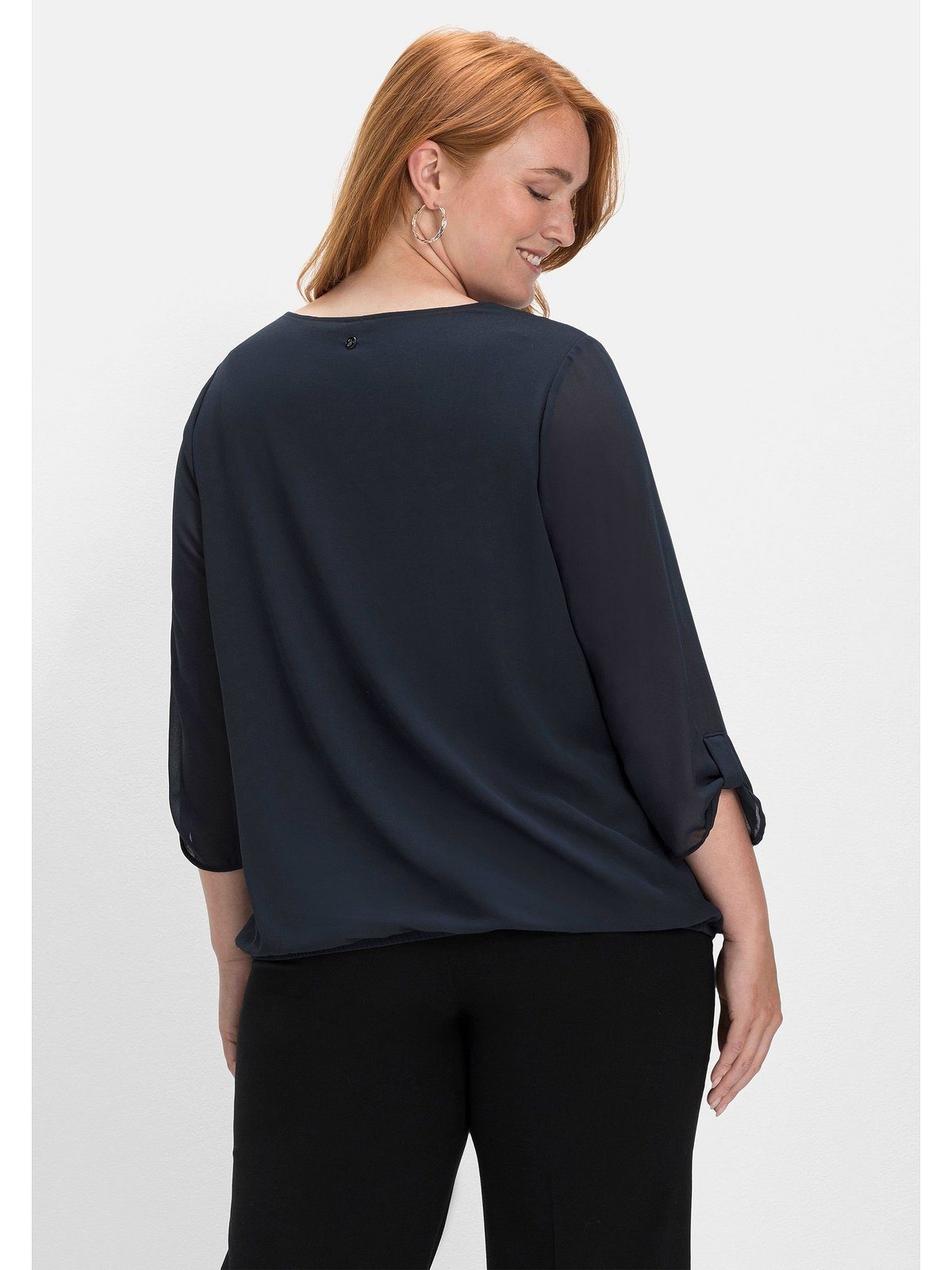 Sheego Tunika Große Größen aus Chiffon, blickdicht gefüttert