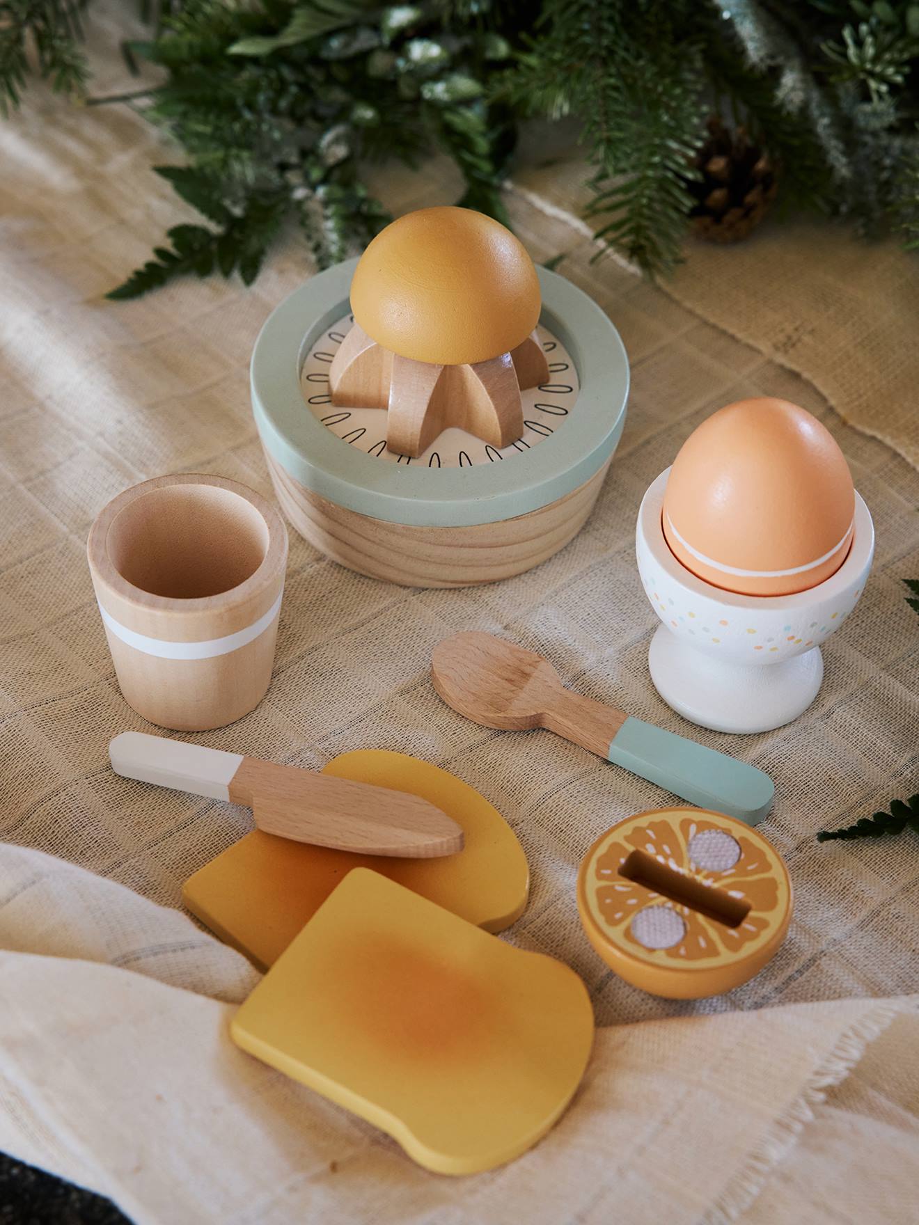 Vertbaudet Kinder Spiel-Frühstück aus Holz FSC - natur