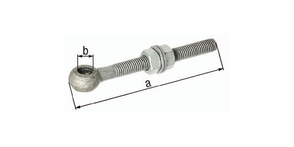 Alberts Torbeschlag Augenschraube M20 Länge 150 mm 18 mm verzinkt