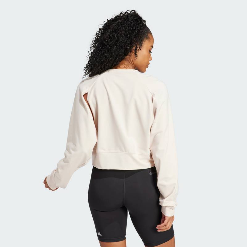 adidas Power AEROREADY Crop Cover-Up Sweatshirt Langarmshirt Damen