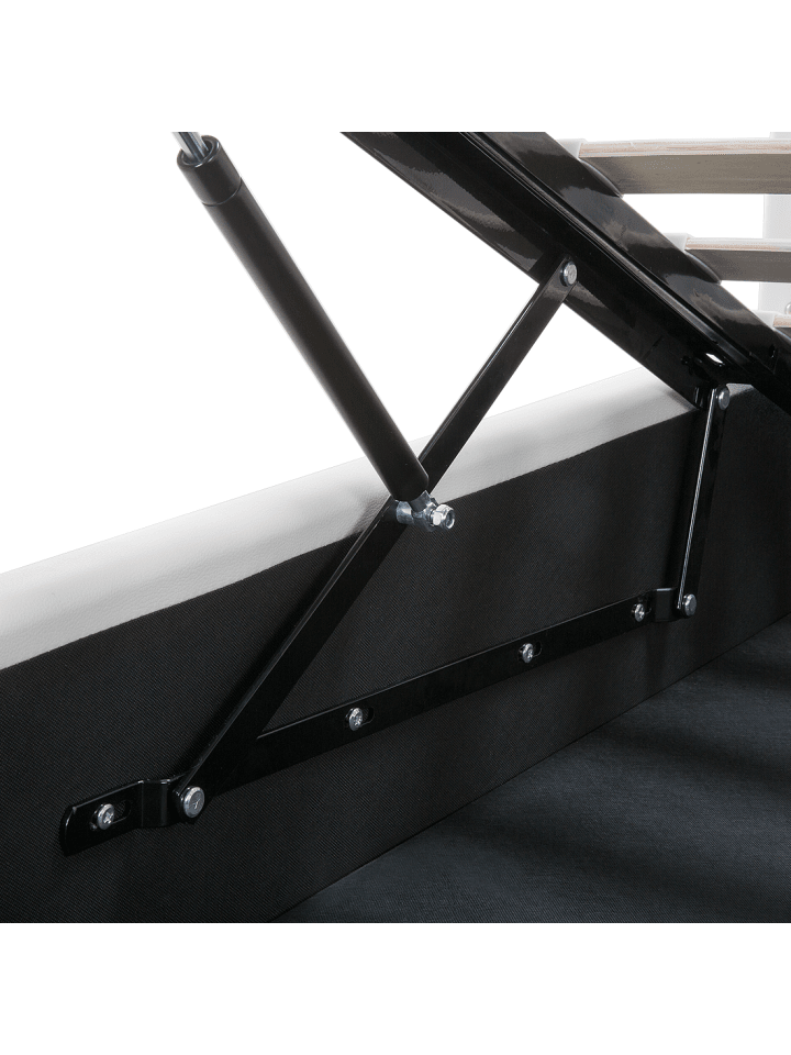 Beliani Doppelbett METZ in Weiß/Schwarz/Silber - (W) 168 x (H) 102 x (L) 217 cm günstig kaufen onesize