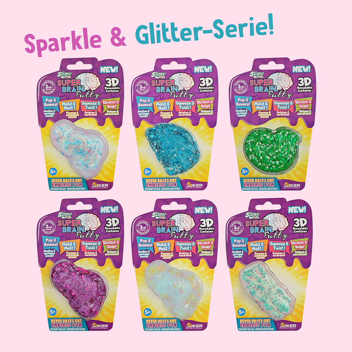 SLIMY® Super Brain Putty 22g - intelligente Modellier- und Hüpfknete, BPA- und glutenfreie Kinderknete in 18 tollen Farben