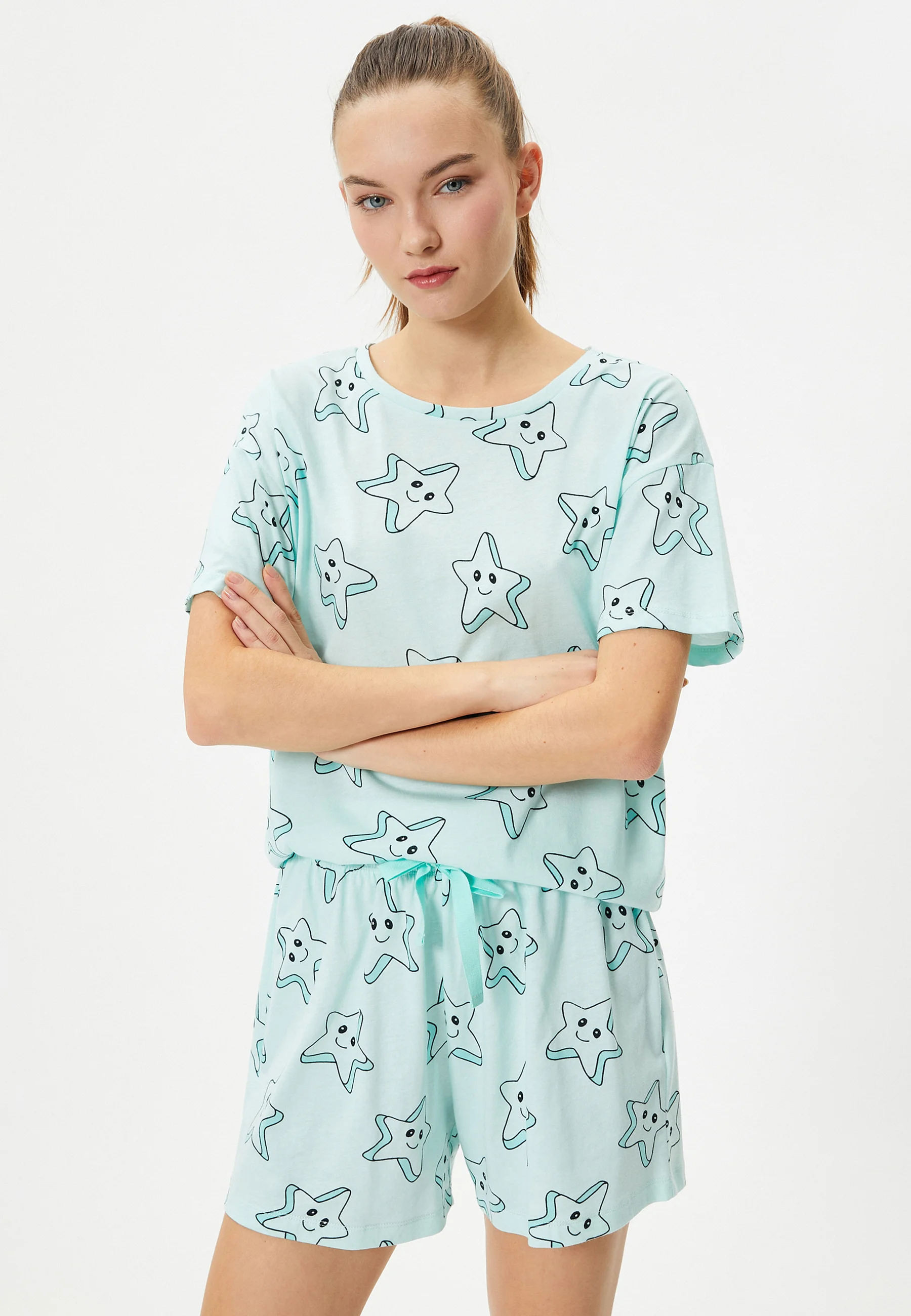 Koton ESTAMPADO CUELLO REDONDO MANGA CORTA - Pijama