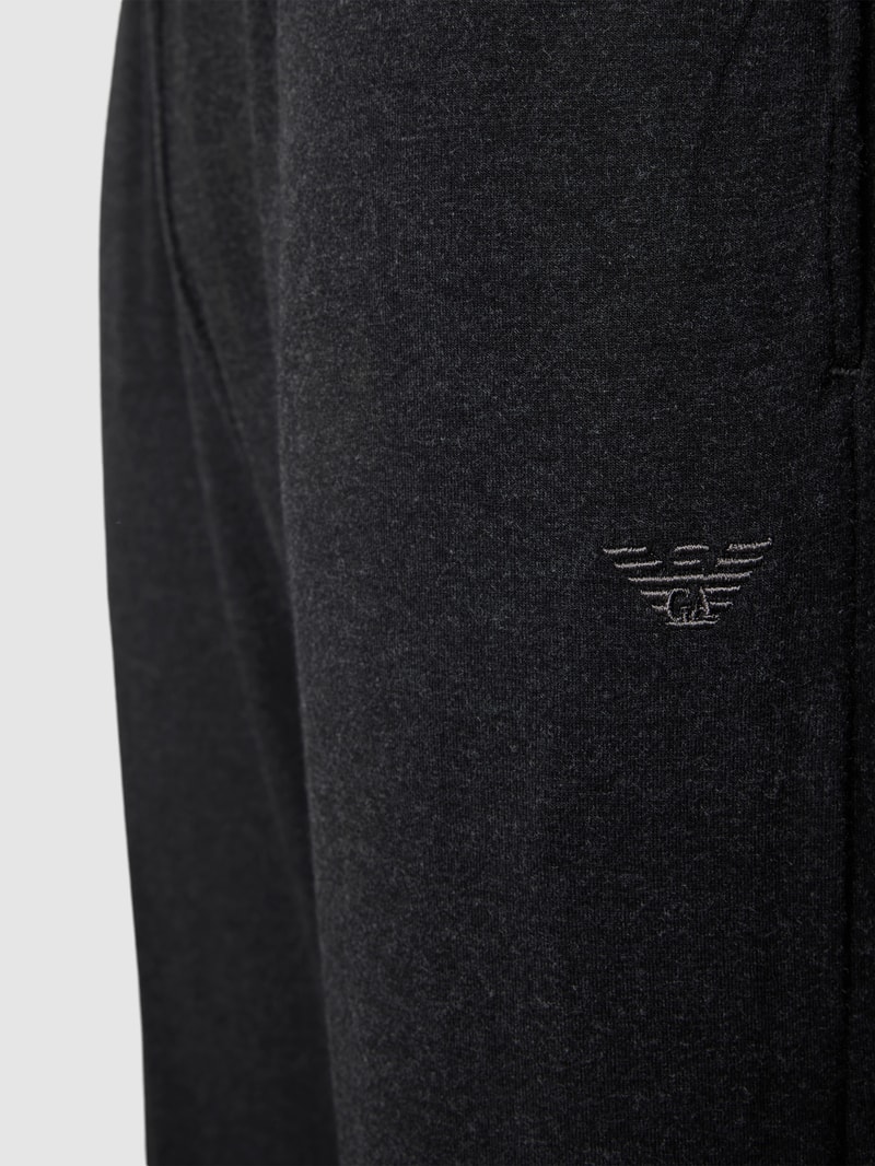 Pyjama-Hose mit Logo-Stitching in schwarz