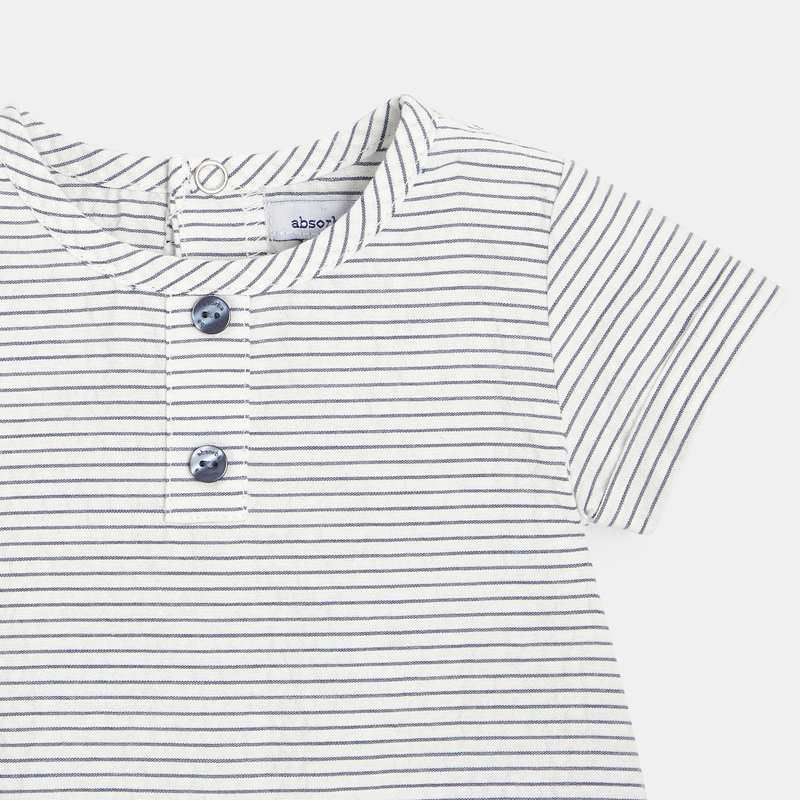 Combinaison effet 2 en 1 bébé garçon en coton bleu Absorba