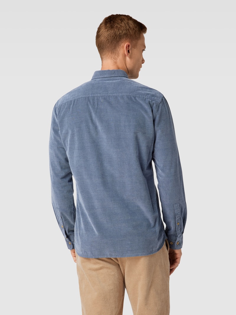 Regular Fit Freizeithemd mit Strukturmuster in marineblau