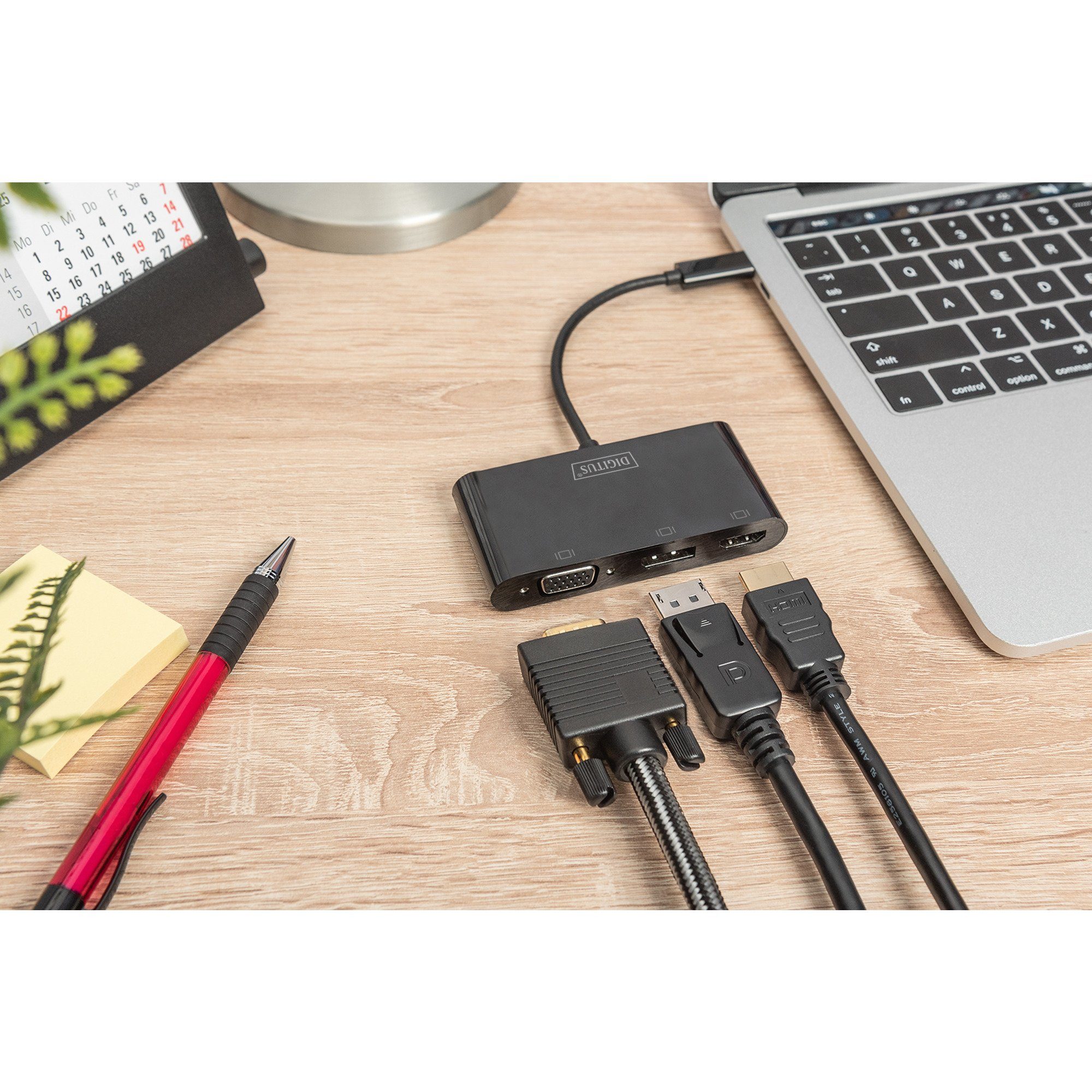 Digitus Digitus USB Adapter, USB-C Stecker > VGA + HDMI + Audio- & Video-Adapter
