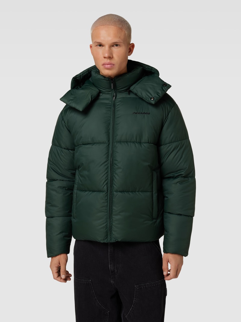 Steppjacke mit Kapuze Modell 'MARGO' in dunkelgrün