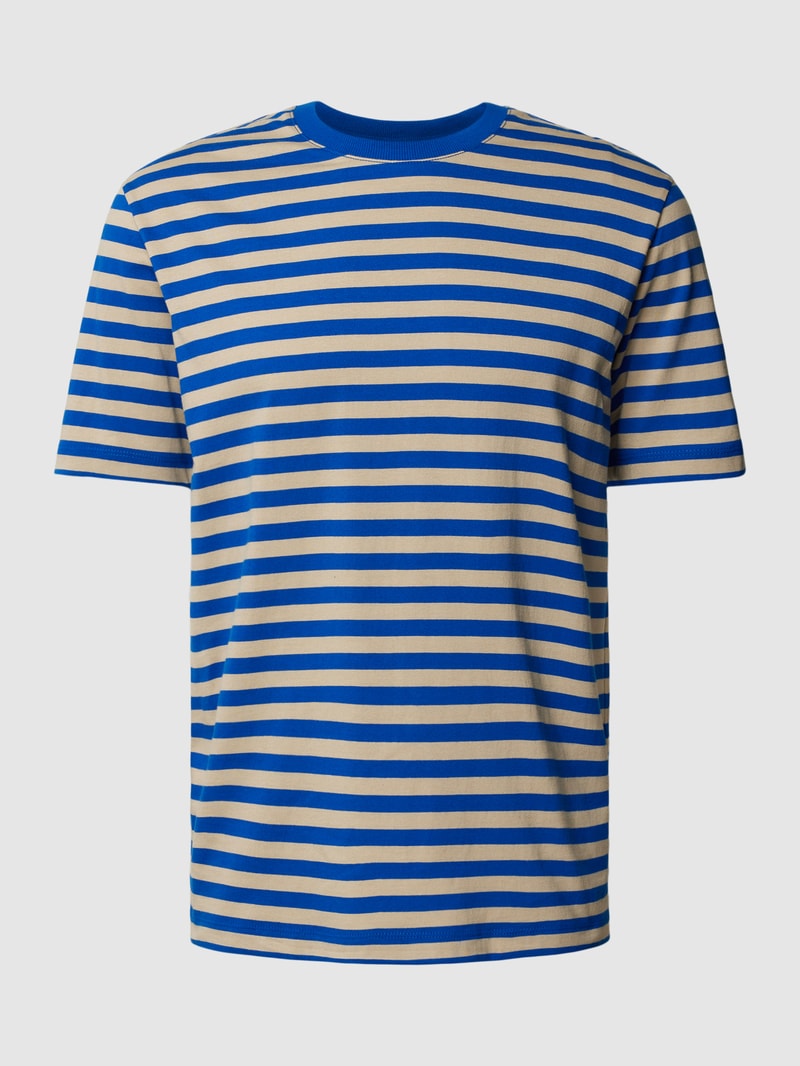 T-Shirt mit Streifenmuster in royalblau